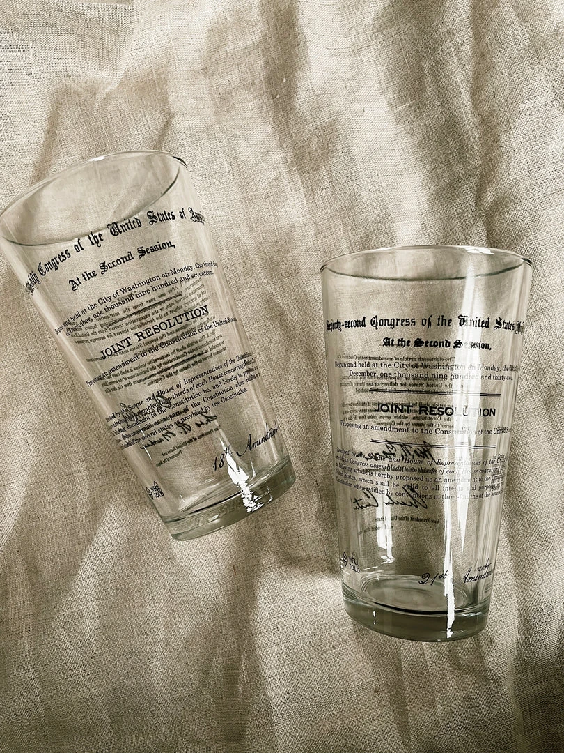 Well Told 18th And 21st Prohibition Amendment Pint Glasses 3 Well Told 18th And 21st Prohibition Amendment Pint Glasses