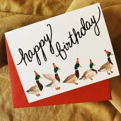 Slightly Stationery Slightly Stationary Duck Parade Birthday Card