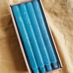 Creative Co-op Set Of 12 Blue Taper Candles