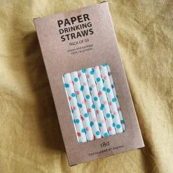 180 Degrees Easter Polka Dot Paper Straws Kitchenware