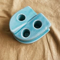 Creative Co-op Aqua Taper Candle Holder