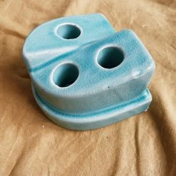 Creative Co-op Aqua Taper Candle Holder