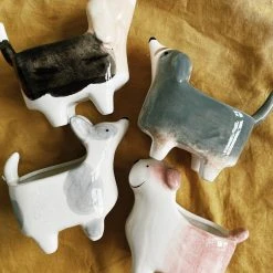 Creative Co-op Ceramic Dog Planter