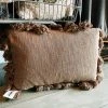 Creative Co-op Woven Slub Lumbar Pillow - Brown