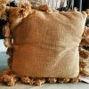 Creative Co-op Decor Woven Pillow With Tassels - Mustard