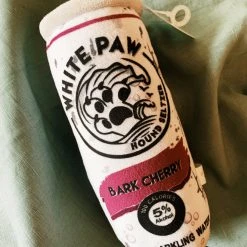 Haute Diggity Dog White Paw Dog Toy - Bark Cherry