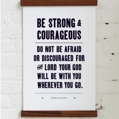 Old Try: Joshua 1:9 Print - 13x20 Gifts For Baby