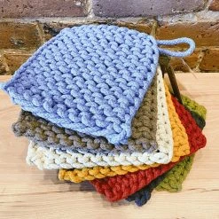 CREATIVE COOP Crocheted Pot Holder - Mustard