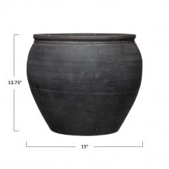 Creative Co-op Large Terracotta Pot With Black Matte Finish - PICKUP ONLY 9 Creative Co-op Large Terracotta Pot With Black Matte Finish - PICKUP ONLY