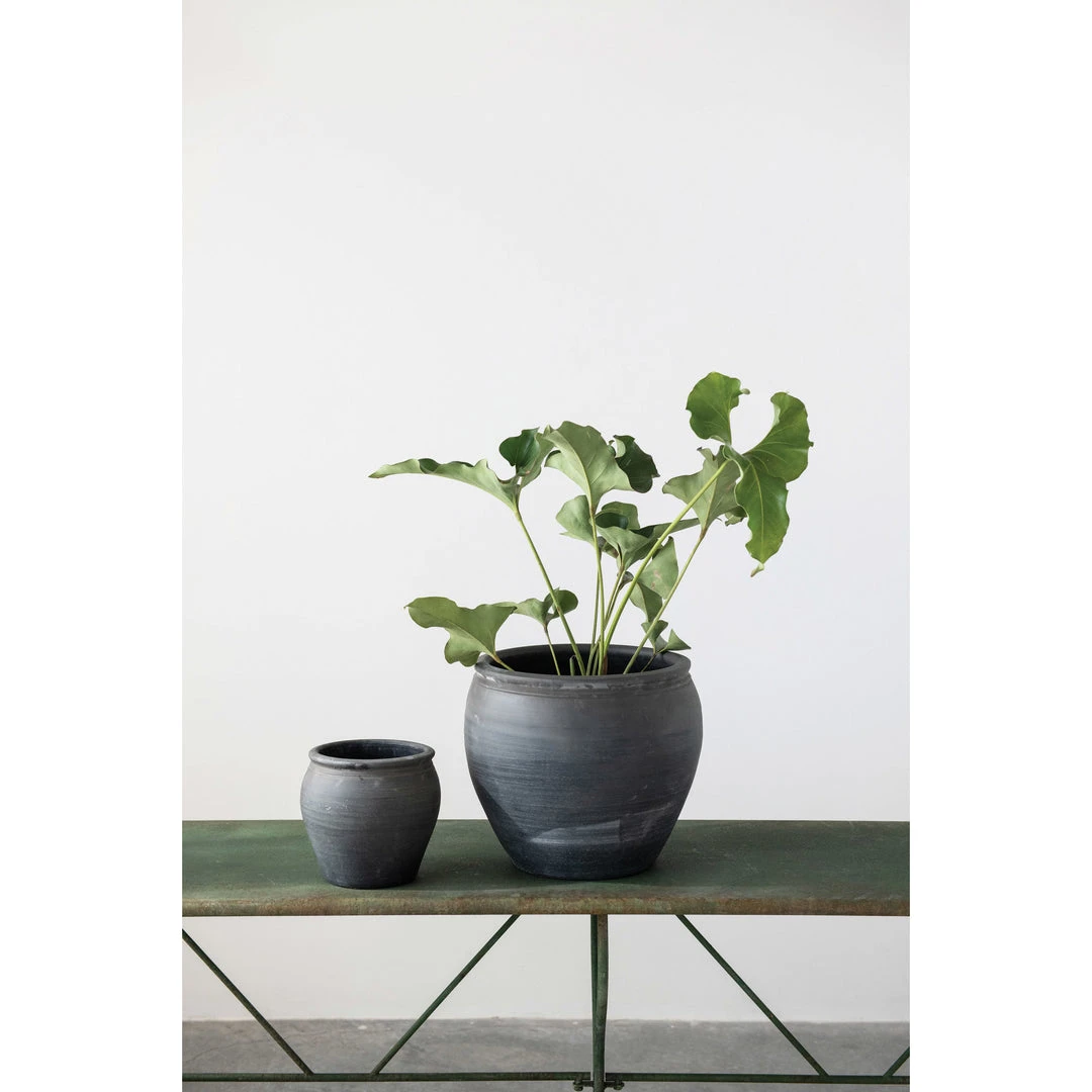 Creative Co-op Large Terracotta Pot With Black Matte Finish - PICKUP ONLY 4 Creative Co-op Large Terracotta Pot With Black Matte Finish - PICKUP ONLY