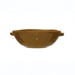 Creative Co-op Stoneware Colander With Handles (PICK UP ONLY) Hostess Gifts