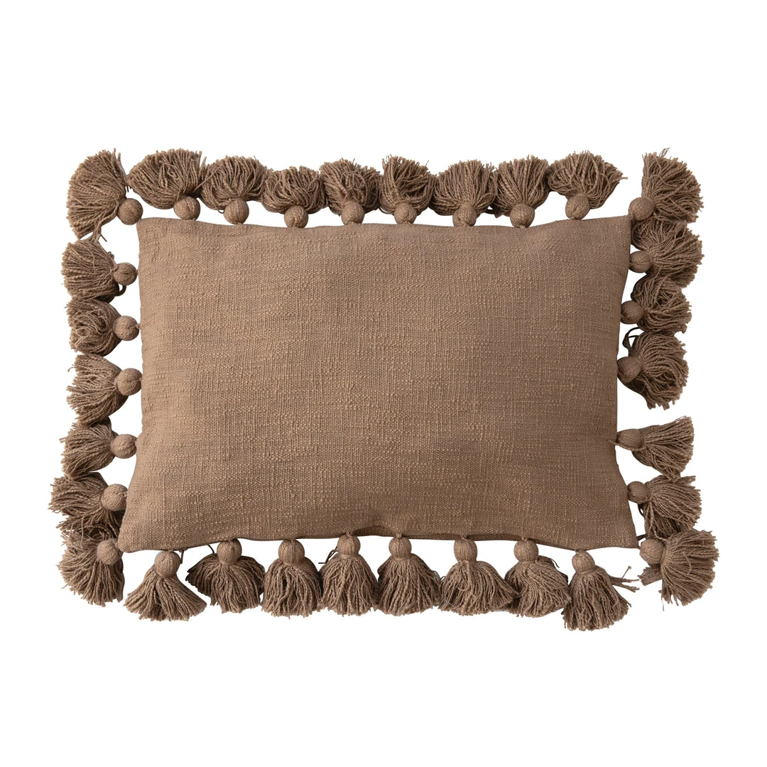 Creative Co-op Woven Slub Lumbar Pillow - Brown 4 Creative Co-op Woven Slub Lumbar Pillow - Brown
