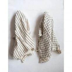 Creative Co-op Black + White Striped Tea Towel