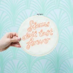 Cotton Clara: Storms Don't Last Forever Embroidery Hoop Kit Gifts For Her