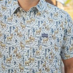 Burlebo: Performace SS Button Up - Deer Scenery Gifts For Him