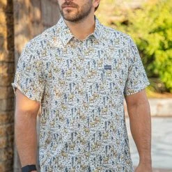 Burlebo: Performace SS Button Up - Deer Scenery Gifts For Him