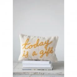 Creative Co-op Today Is A Gift Pillow