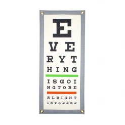 Oxford Pennant: Everything Is Going To Be Alright In The End Eye Chart Camp Flag