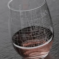 Well Told Fayetteville AR Map Stemless Wine Glass