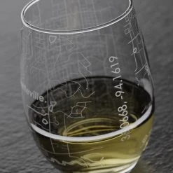 Well Told Fayetteville AR Map Stemless Wine Glass