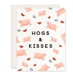 Slightly Stationery Hogs And Kisses Card