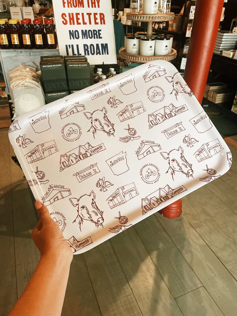 College Town Toiles Arkansas Razorbacks Arkansas Toile Birch Tray 3 College Town Toiles Arkansas Razorbacks Arkansas Toile Birch Tray