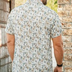Burlebo: Performace SS Button Up - Deer Scenery Gifts For Him
