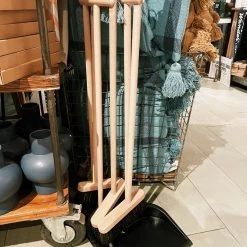 Creative Co-op Beech Wood Broom + Metal Dustpan