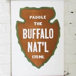 Old Try: Paddle Buffalo Print - 13x20 Lake