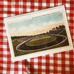 Found Image University Of Arkansas Stadium Vintage Art Print Gifts Under $30