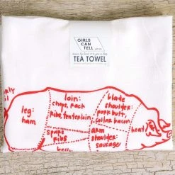 Girls Can Tell Pig Tea Towel