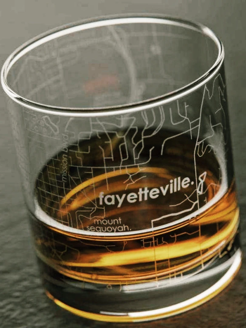 Well Told Gifts For Him Fayetteville, AR Map Rocks Glass 5 Well Told Gifts For Him Fayetteville, AR Map Rocks Glass