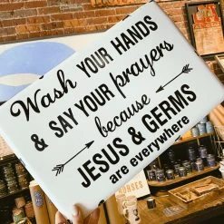 Creative Co-op Wash Your Hands Metal Sign Housewarming Gifts