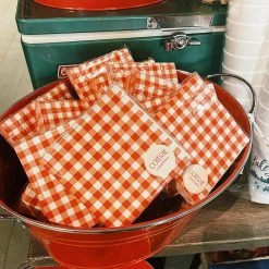 Coterie Party Supplies Red Gingham Paper Cocktail Napkins 4th Of July Weekend