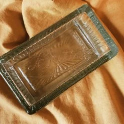 Creative Co-op Pressed Glass Butter Dish