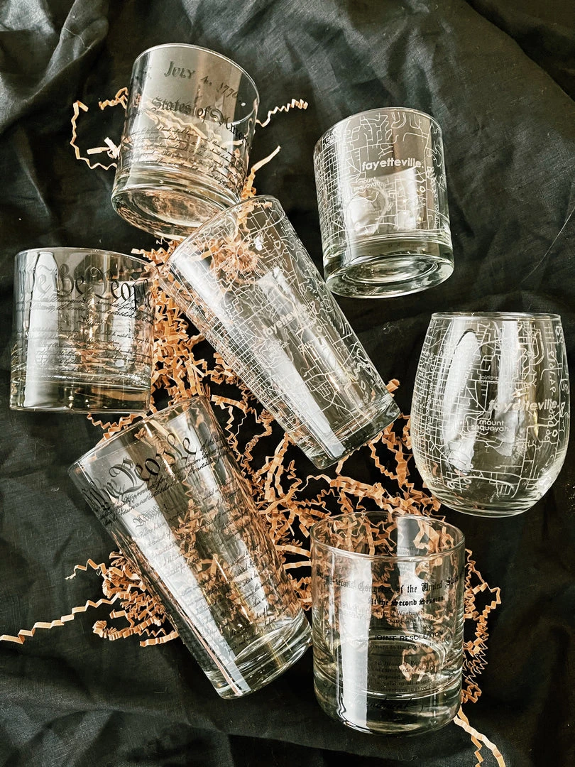 Well Told Gifts For Him Fayetteville, AR Map Rocks Glass 6 Well Told Gifts For Him Fayetteville, AR Map Rocks Glass