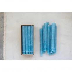 Creative Co-op Set Of 12 Blue Taper Candles