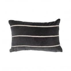 Creative Co-op Velvet Striped Lumbar Pillow Decor
